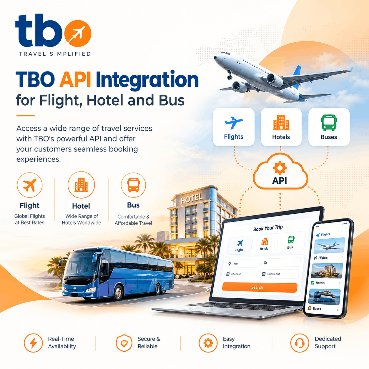 TBO API Integration for Flight, Hotel and Bus