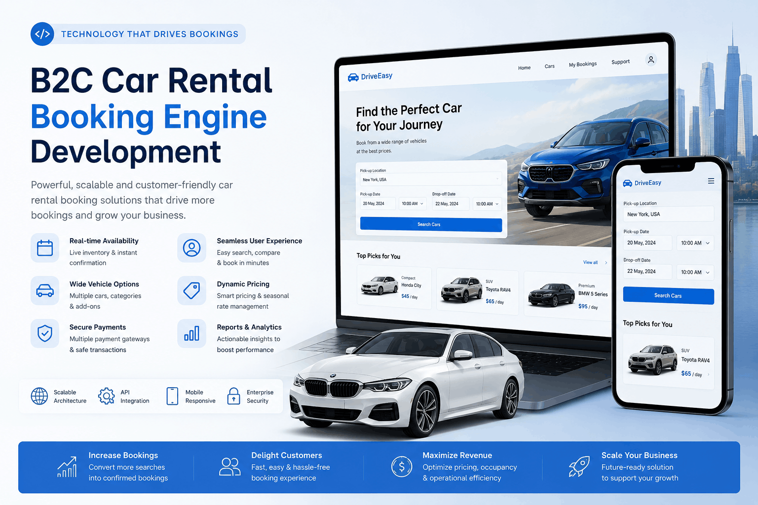 B2C Car Rental Booking Engine Development in India
