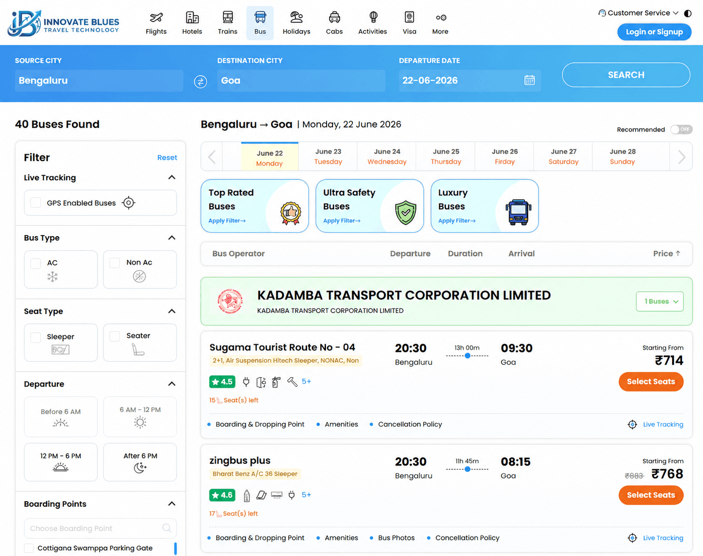 Best Bus Booking Engine Development in Bangalore