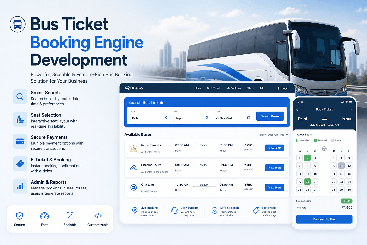 Bus Ticket Booking Engine Development in Bangalore