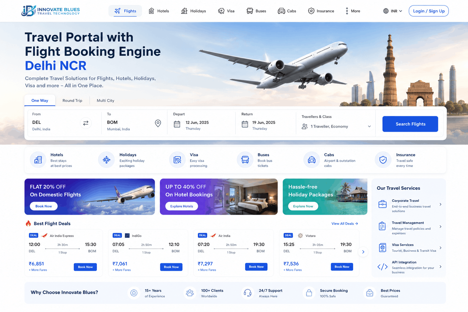Travel Portal with Flight Booking Engine India