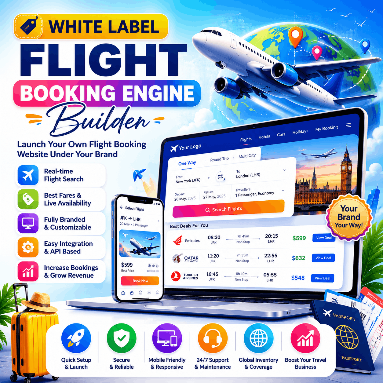 White Label Flight Booking Engine Builder in India